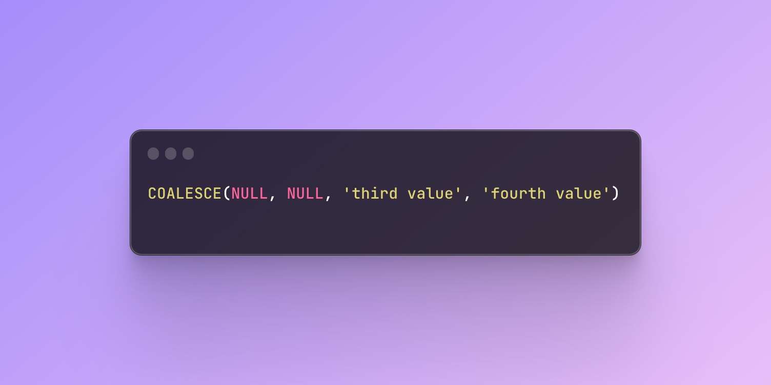 COALESCE function in SQL